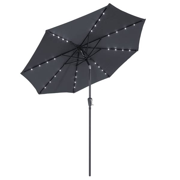 LED parasoll Miami aluminium Ø270cm - antrasitt