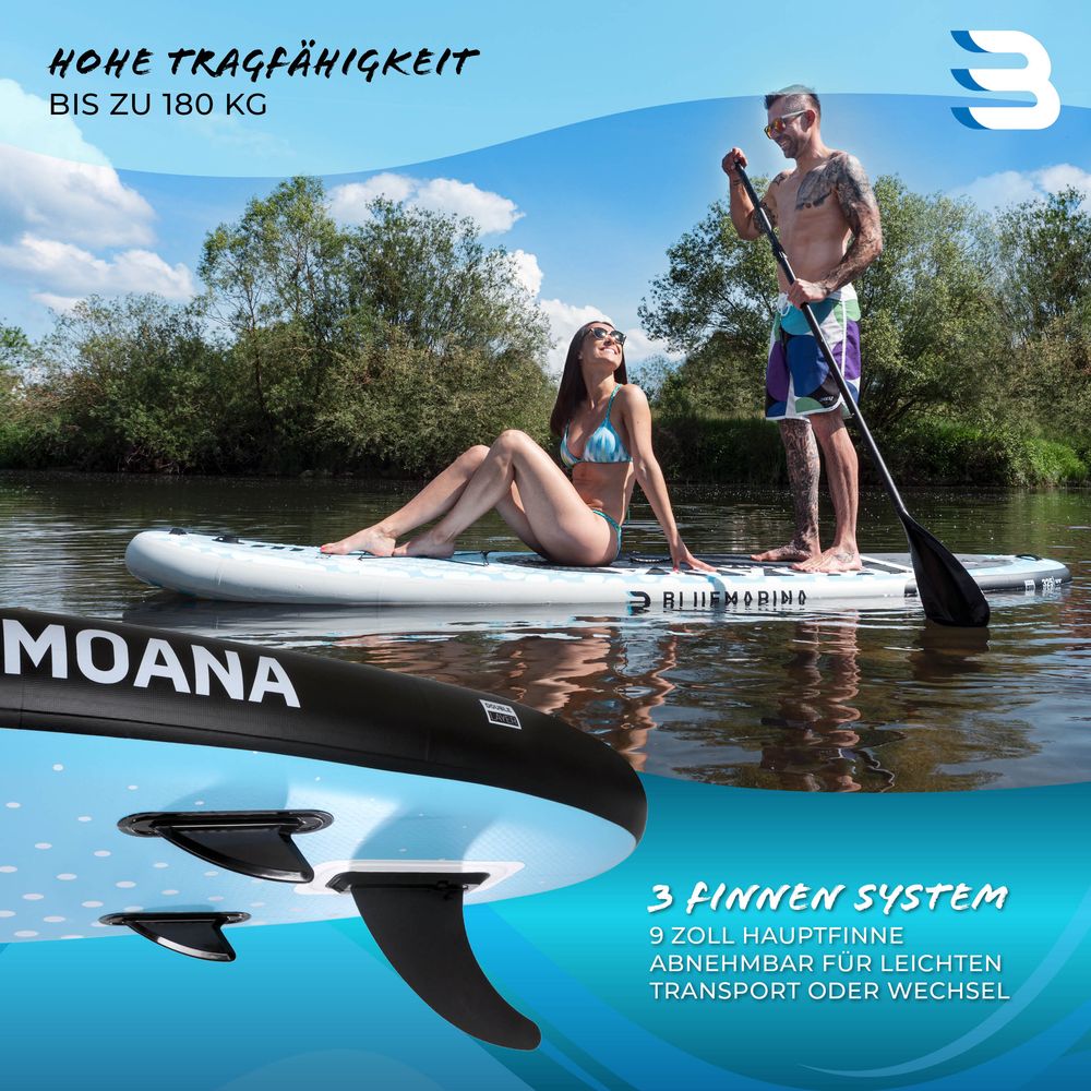 Bluemarina SUP Board Moana, oppblåsbar stand up padle 305x76x15 
