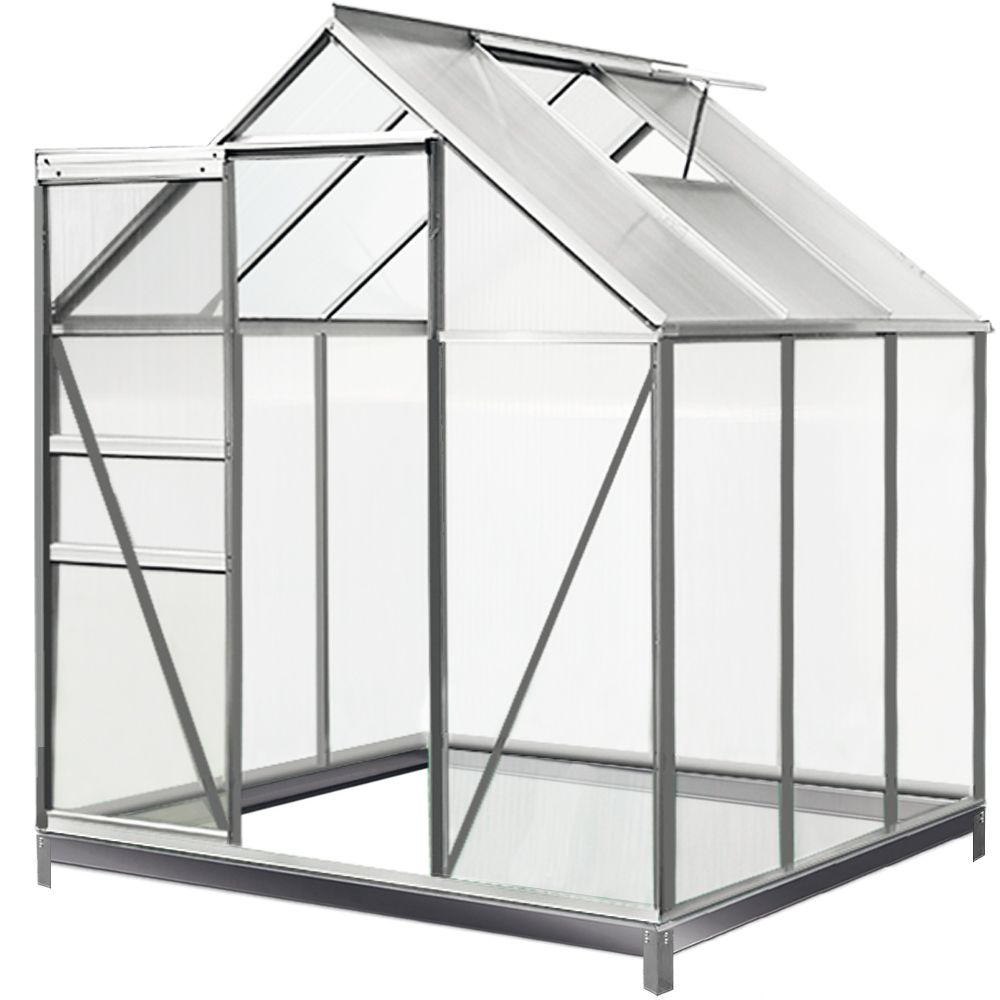 Drivhus i aluminium 3,61m²  - 190x190 cm - med fundament
