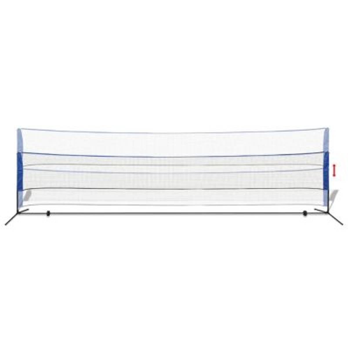 Badmintonnett med fjrballer 600x155 cm