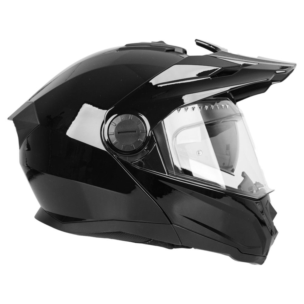 W-TEC Biscaia blank sort – Flip-up 3-i-1 endurohjelm XS-XX