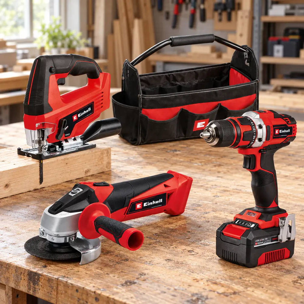 Einhell-maskinsett TE-TK 18/3 Li Kit (JS+CD+AG)