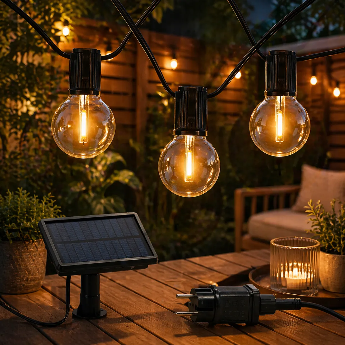 Solcelle lysslynge 7,5 m 25 LED - trådløs