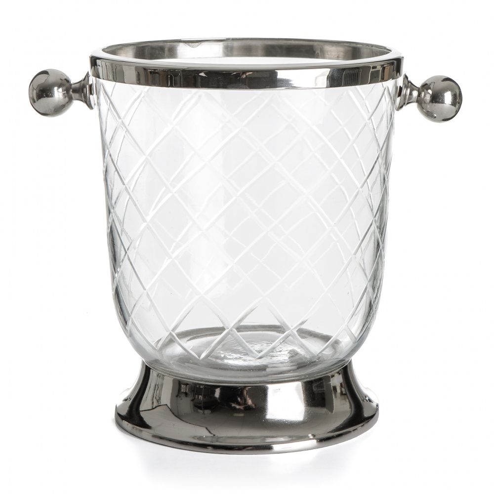 Isbøtte slipt glass H:26 cm