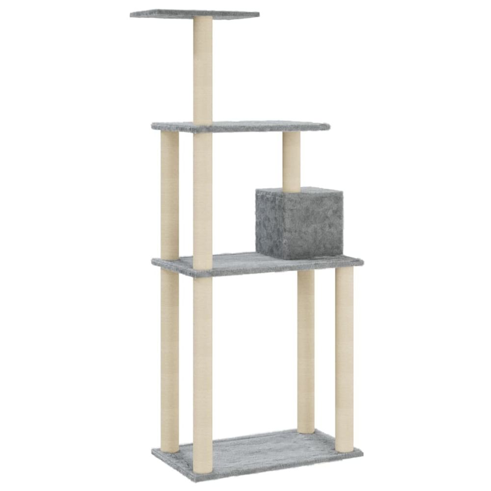Kloretre med klorestolper i sisal 147 cm - lysegrå