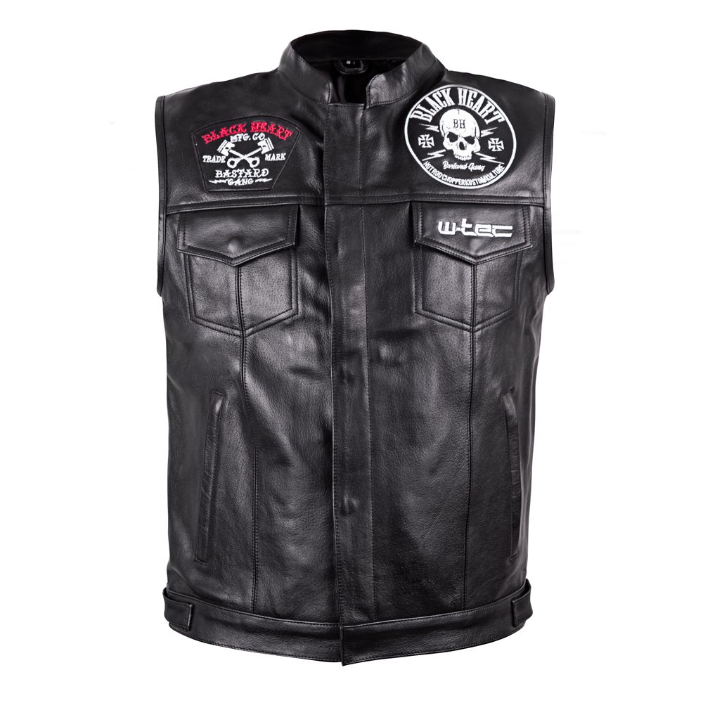 W-TEC Rumbler MC-vest i skinn - herre
