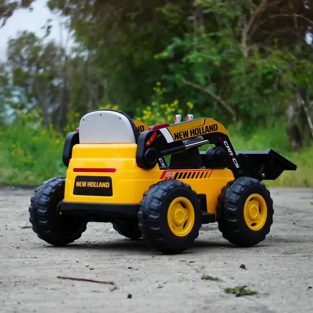 NEW Holland 12V 300W Elektrisk Hjullaster for Barn – Gul