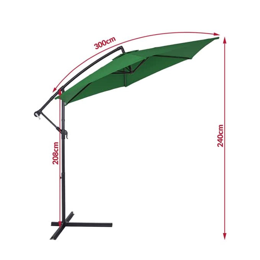 Hengende parasoll Ø300 cm - fargevalg