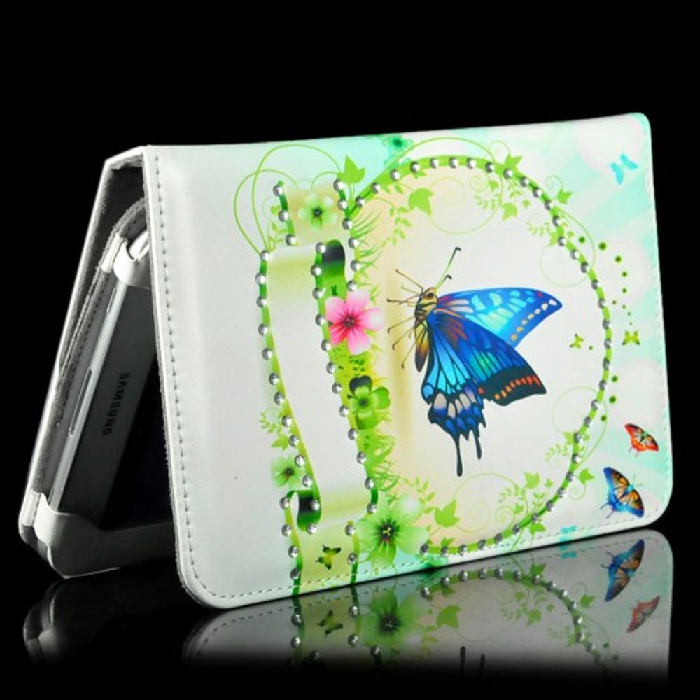 Nydelig Sommerfugl etui leather case for Samsung Galaxy tab 2 7