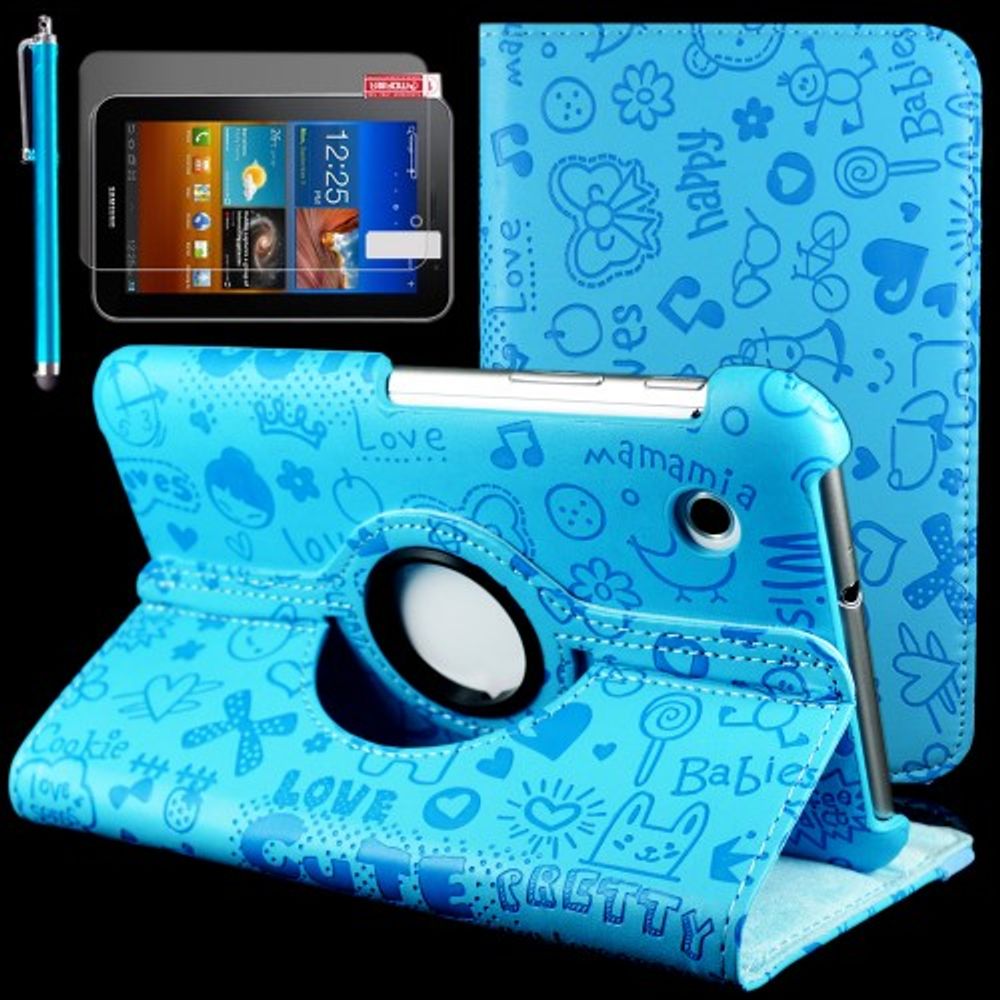 Display stand case etui 360 graders rotasjon - Sky blue