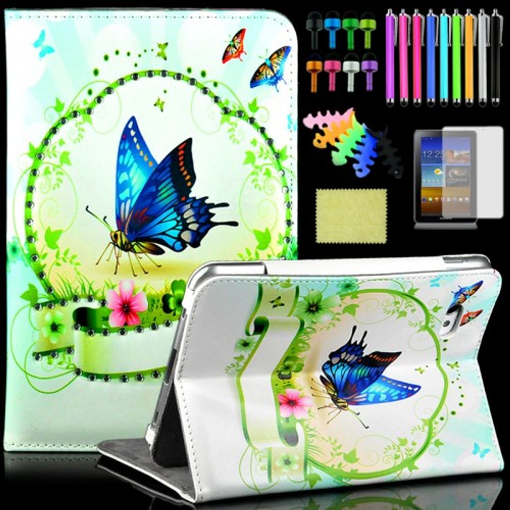 Nydelig Sommerfugl etui leather case for Samsung Galaxy tab 2 7