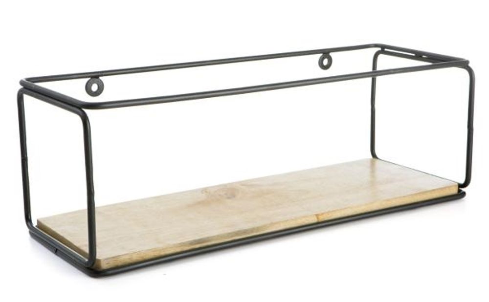 Hylle 1 rom jern/tre 50x17x17cm
