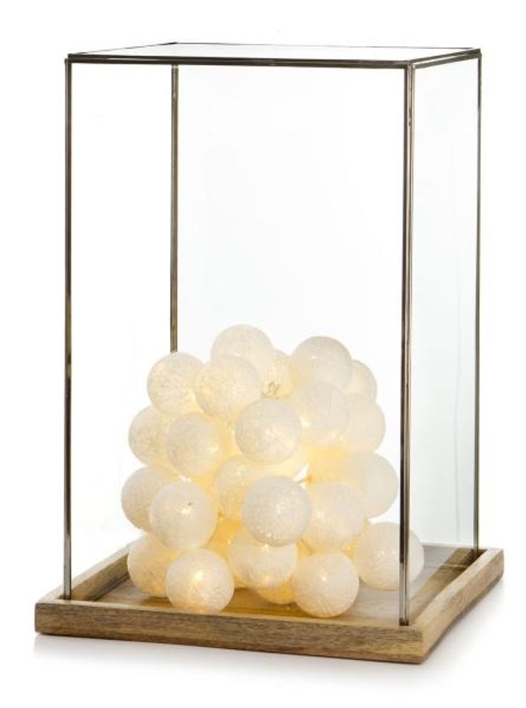 DEMO - Madame lykt i glass med mangotrefot - H:51 cm