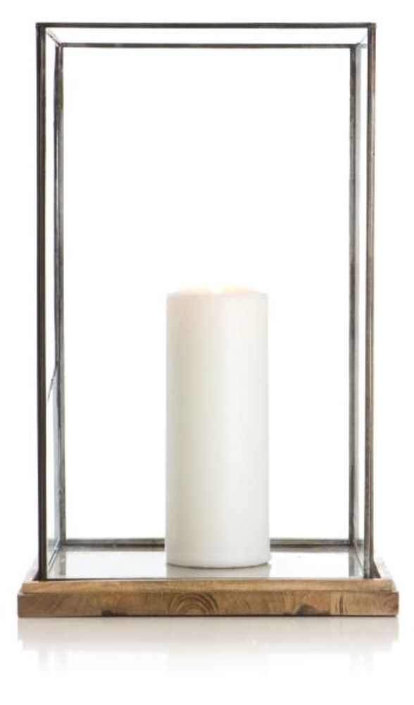 DEMO - Madame lykt i glass med mangotrefot - H:51 cm