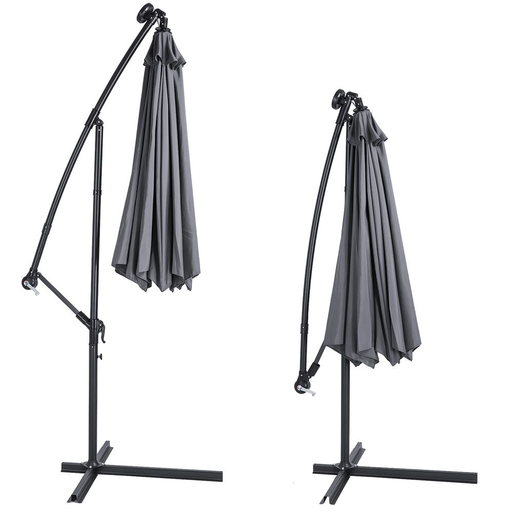Mali parasoll 330 cm aluminium LED-belysning - antrasitt
