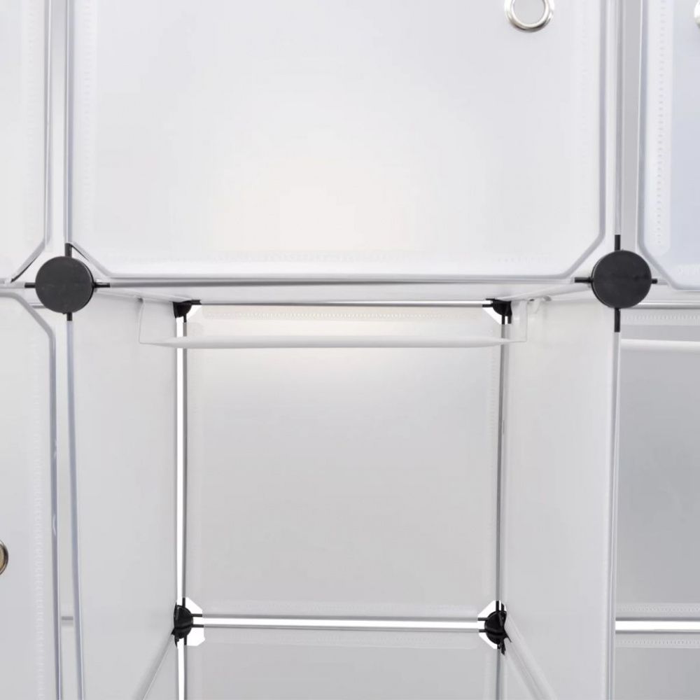 Modulært skap med 14 deler, hvit 37 x 146 x 180,5 cm