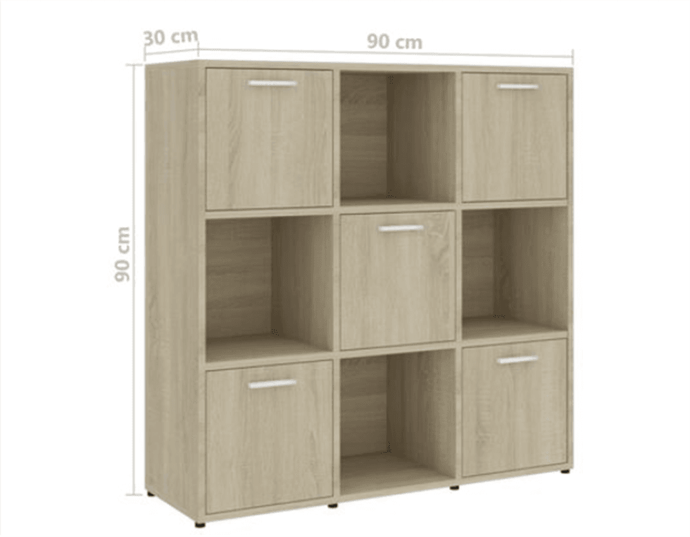 Bokhylle 90x30x90 cm - sonoma eik
