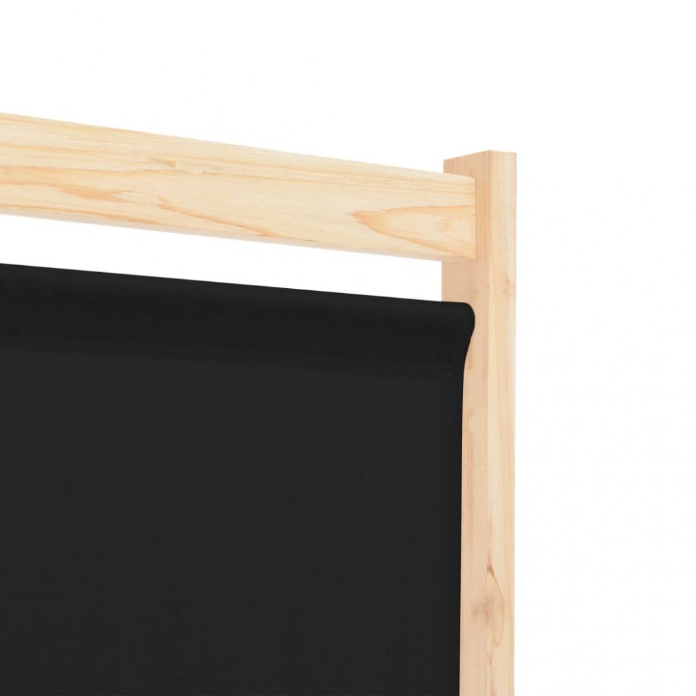 Romdeler 6 paneler 240x170x4 cm - sort stoff