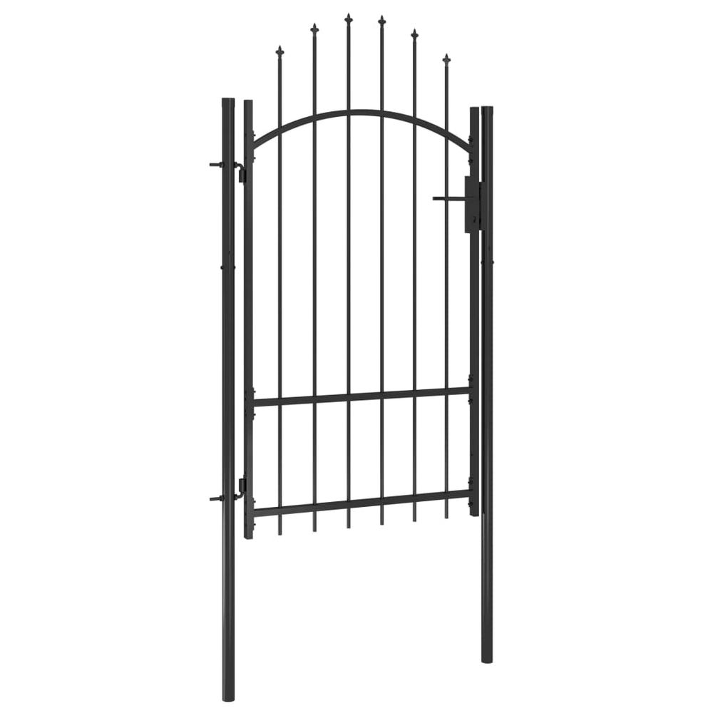 Hageport stål 1x2,2 m sort