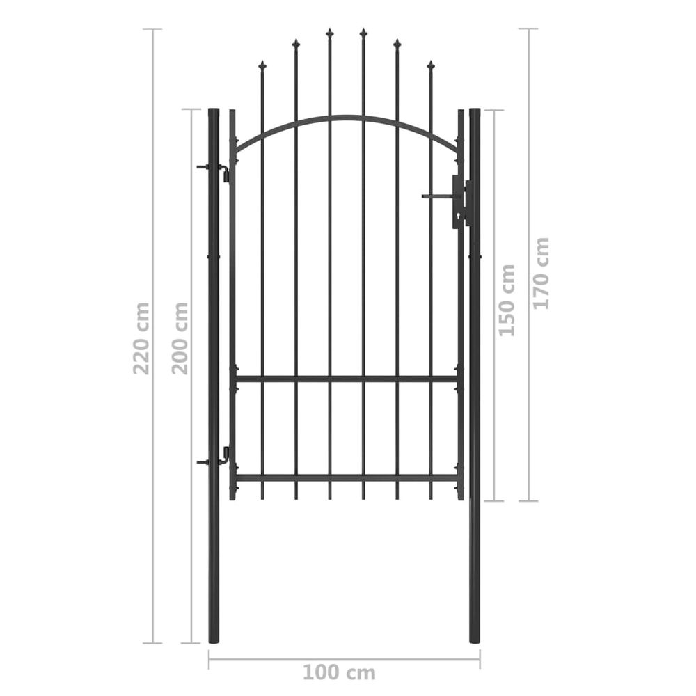 Hageport stål 1x2,2 m sort