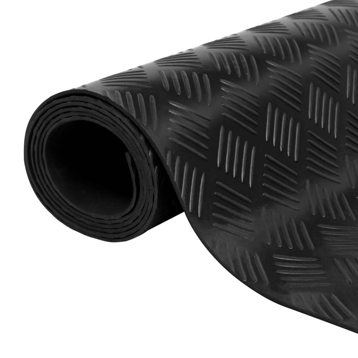 Gulvmatte sklisikker gummi 2 x 1 m rutete