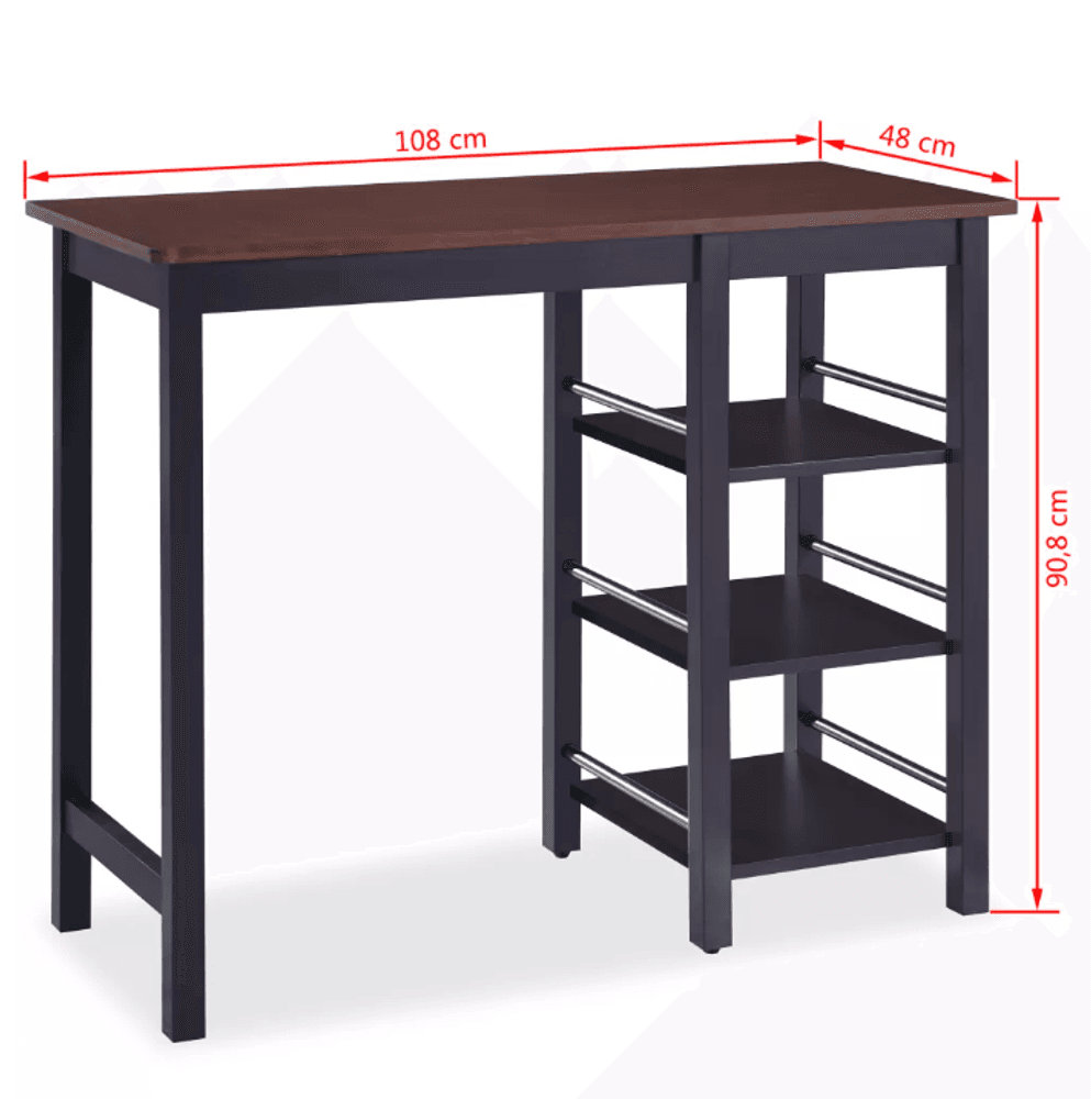 Barsett i 3 deler MDF svart
