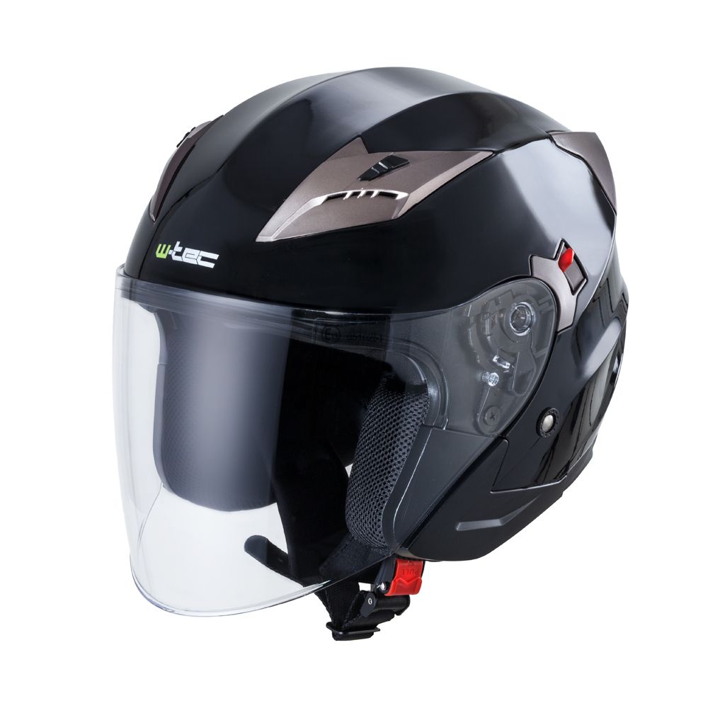 Åpen MC-hjelm W-TEC Putta - sort-bronse