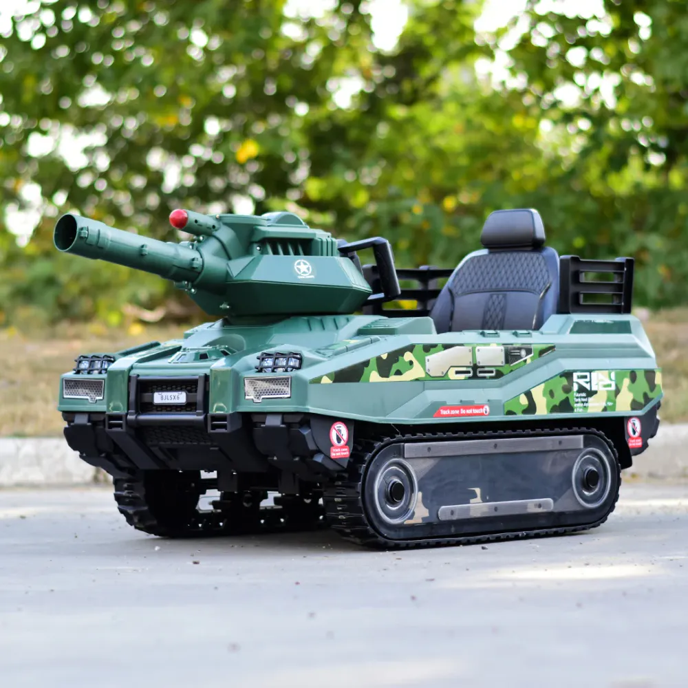 Elektrisk tank for barn 12 V med fjernkontroll og kanontårn