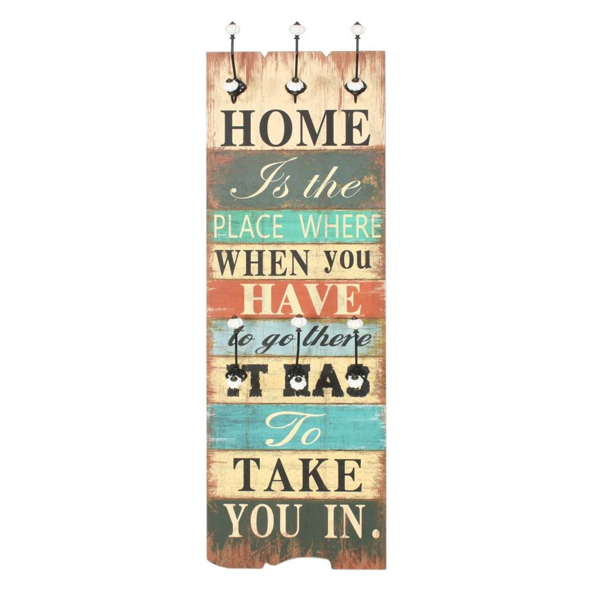 Veggmontert klesstativ med 6 kroker 120x40 cm - home is