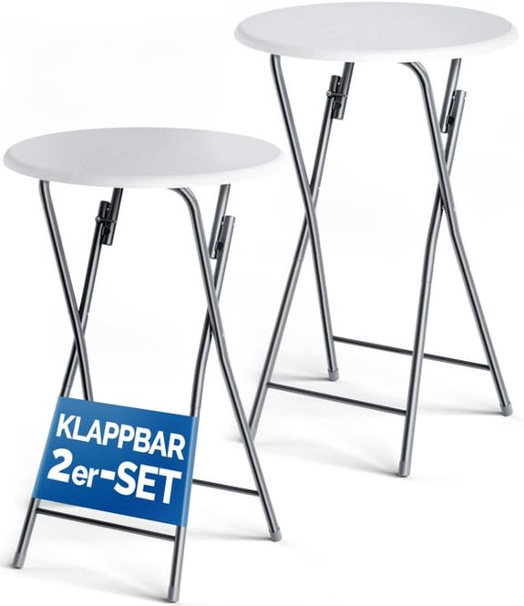 Hovedbilde Barbordsett 2 stk Ø60 cm - hvit