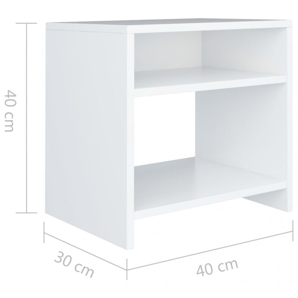 Nattbord 40x30x40 cm sponplate - Hvit