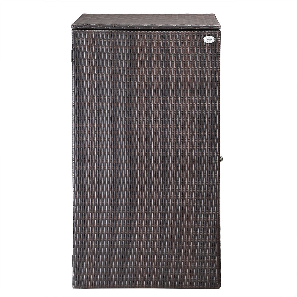 Søppelkasse oppbevaring polyrotting 115x65x80cm - brun