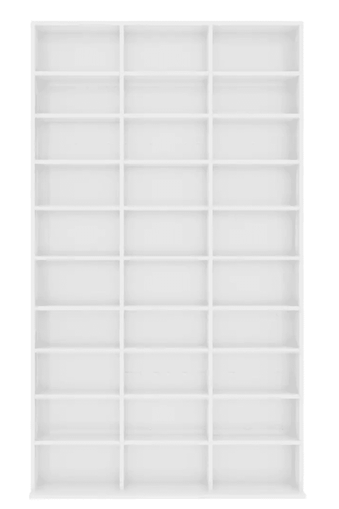 CD-skap høyglans hvit 102x23x177,5 cm sponplate