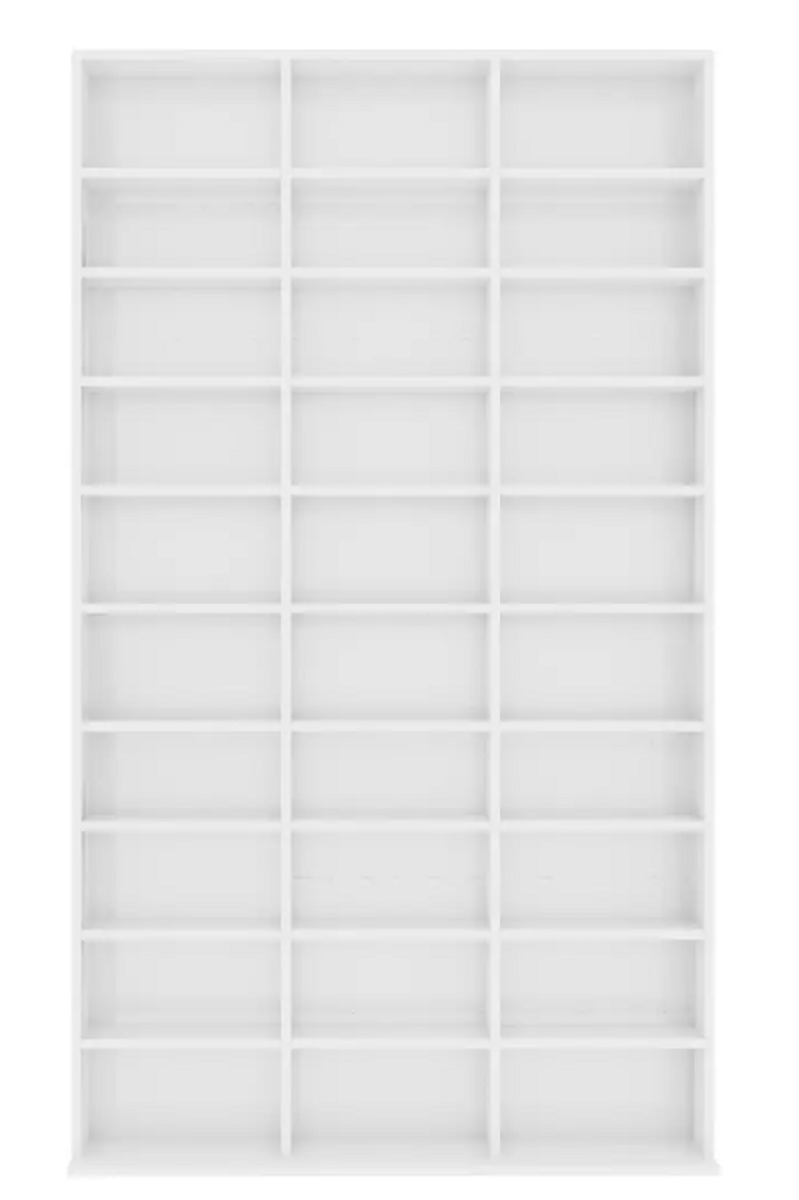 CD-skap høyglans hvit 102x23x177,5 cm sponplate