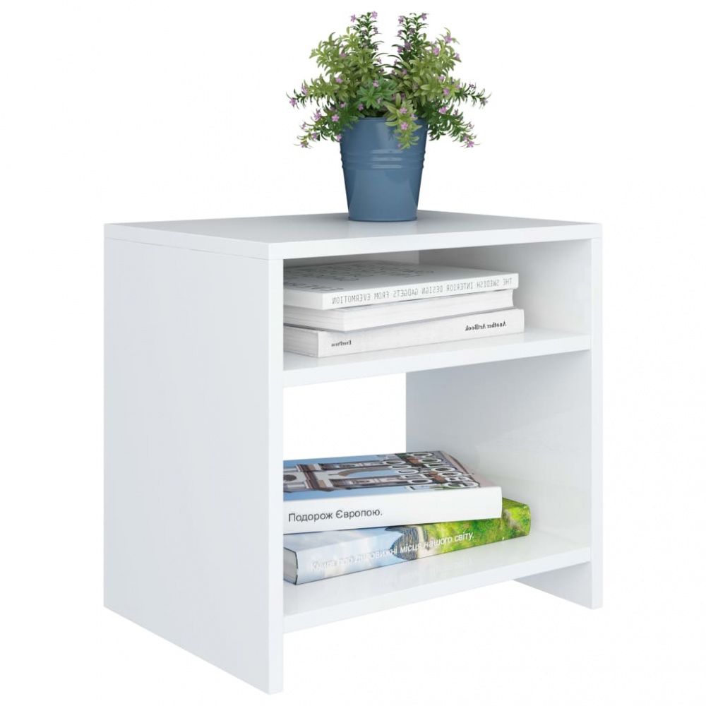 Nattbord 40x30x40 cm sponplate 2 stk - Hvit