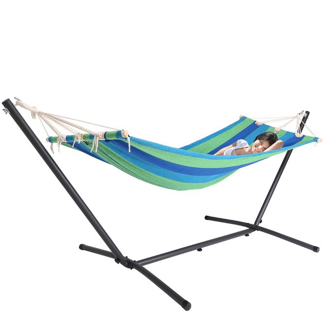 Hovedbilde Hammock hengematte med stativ -grønn - 200x80cm