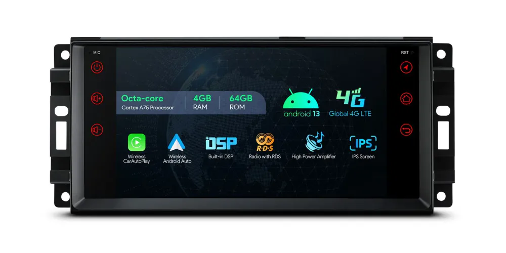 Android Octa Core bilstereo 7 tommer til Jeep Dodge Chrysler