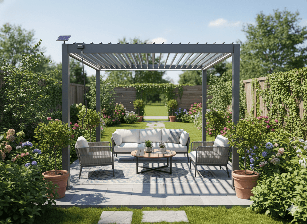 Bioklimatisk pergola for helårs bruk - 3x3x2,5 m