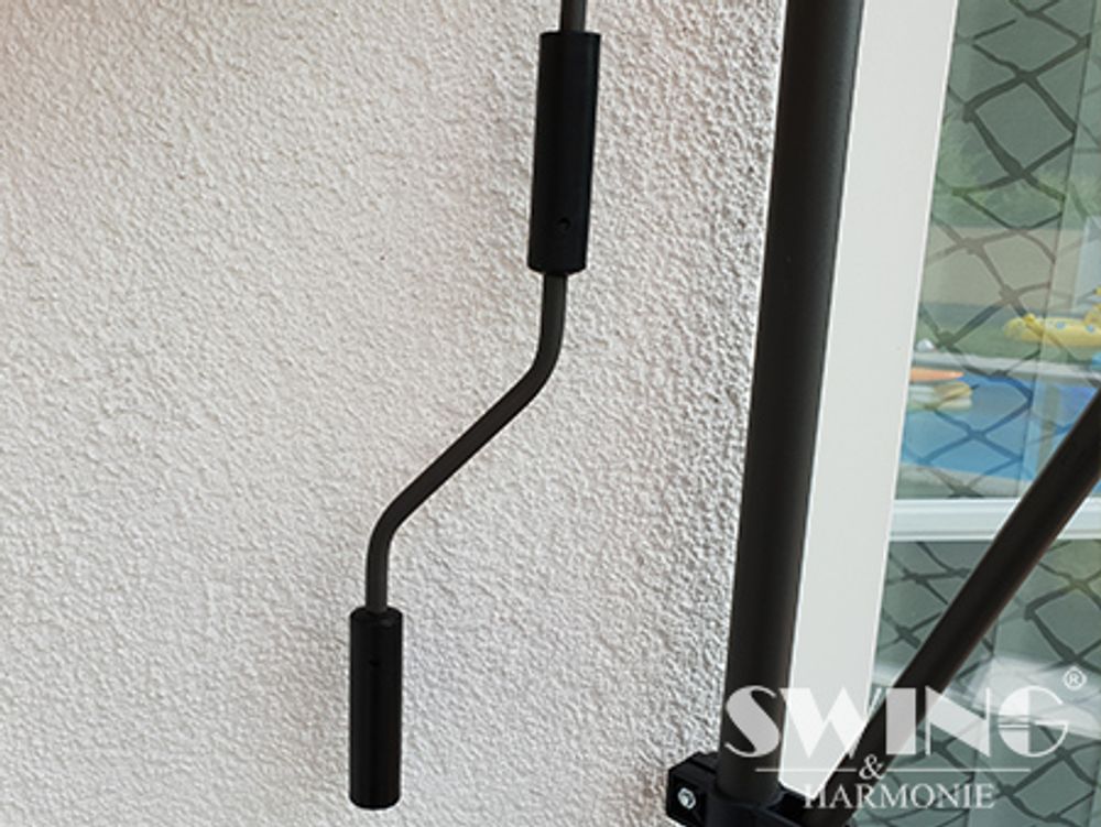 Smart LED teleskop/balkong markise Antrasitt