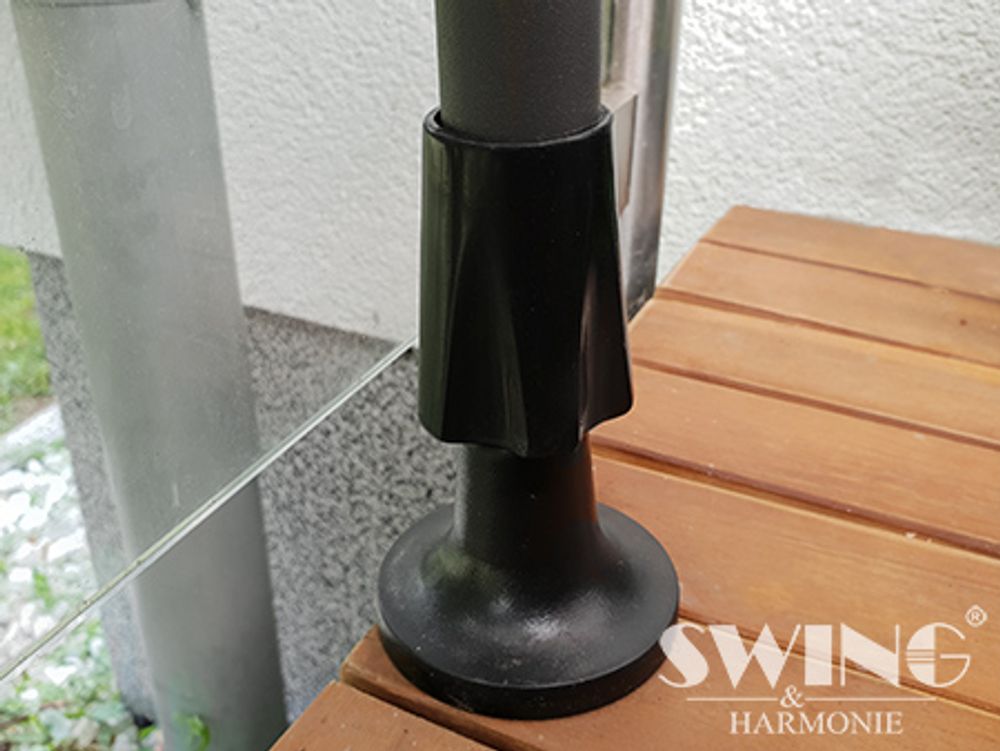 Smart LED teleskop/balkong markise Antrasitt