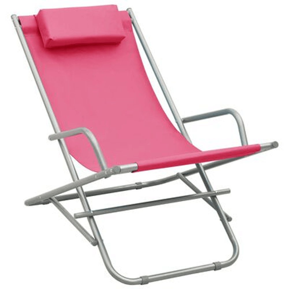 Solstoler 2 stk stål rosa