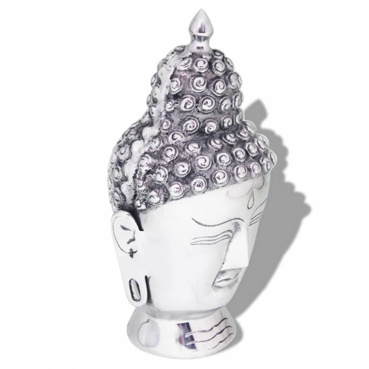 Buddha hodedekorasjon - aluminum sølv