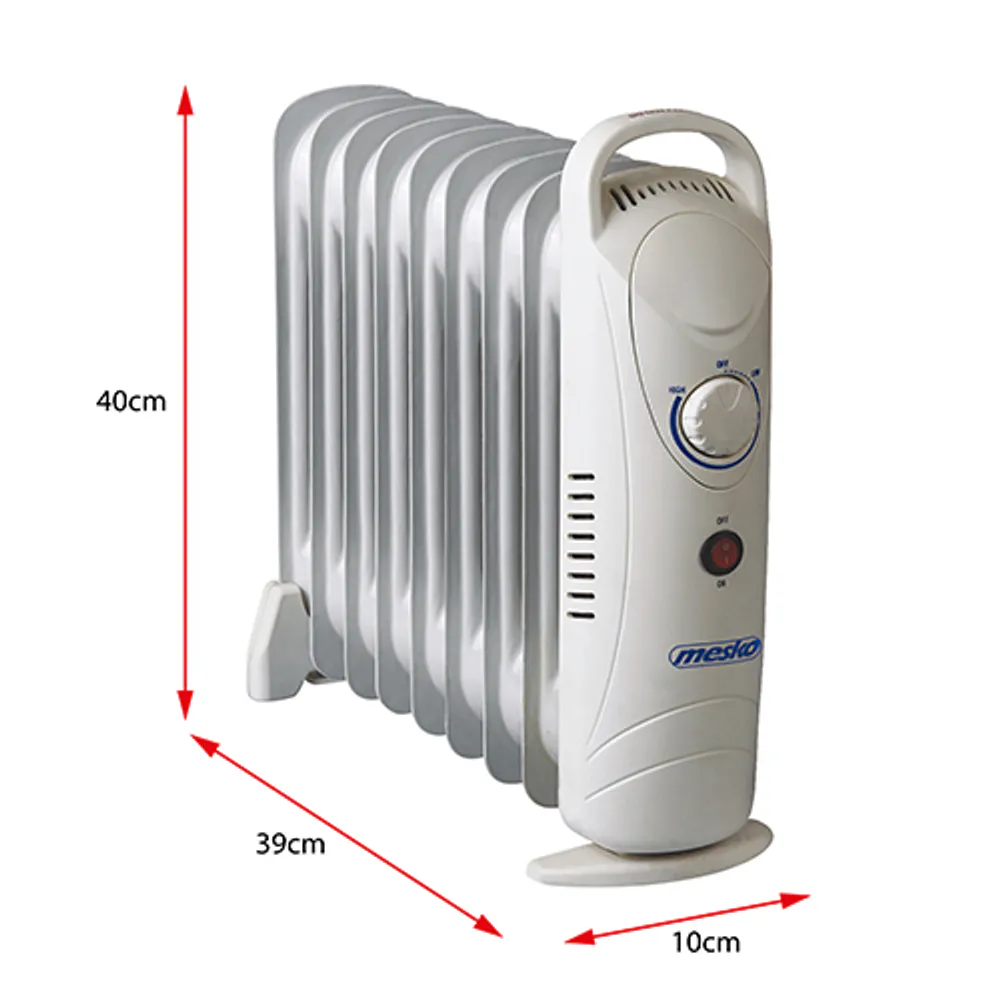 Oljefylt radiator 1000 W med 9 ribber - Mesko
