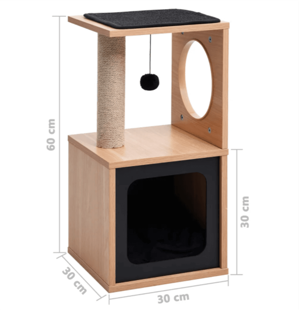 Kattestativ med klorematte i sisal 60 cm - sort