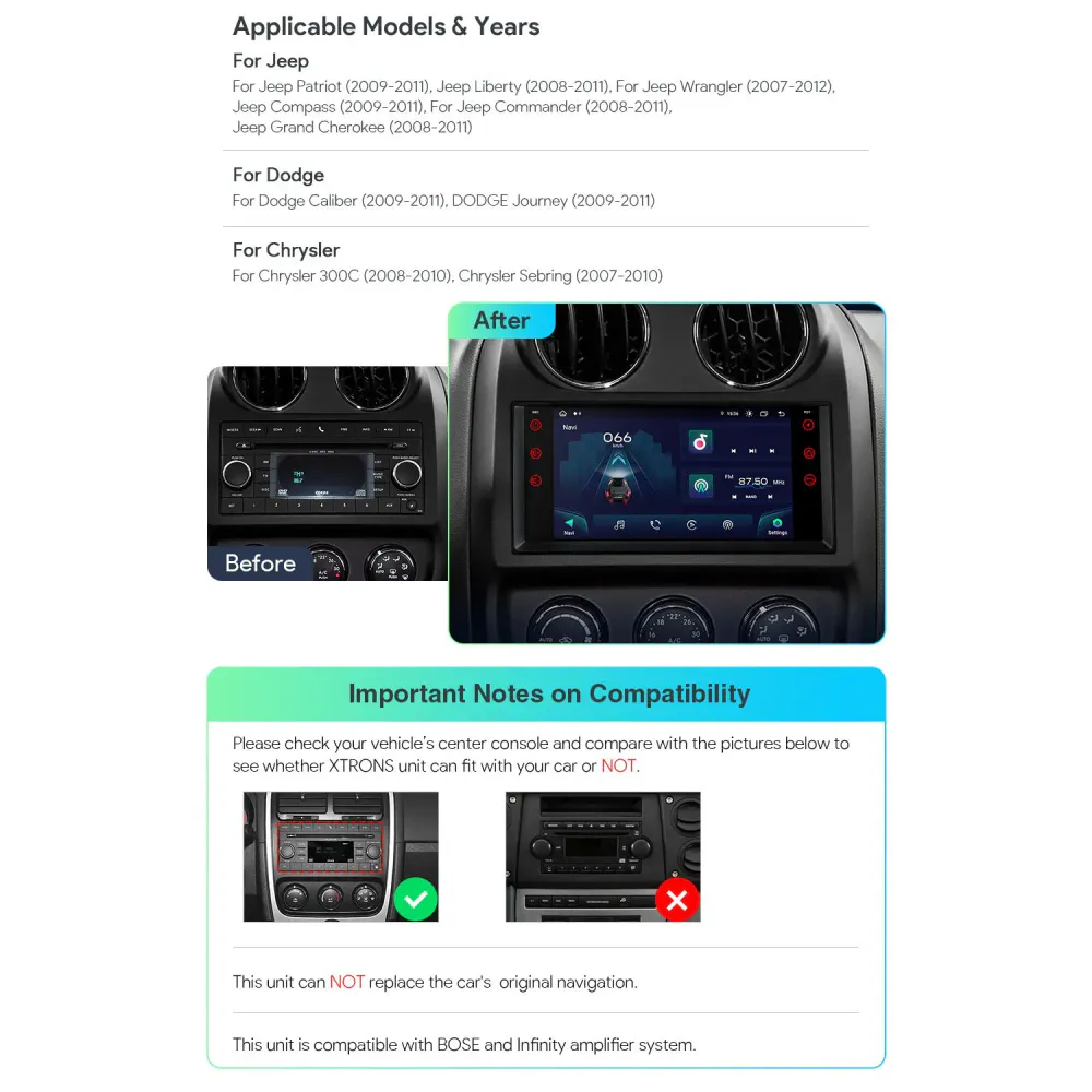 Android Octa Core bilstereo 7 tommer til Jeep Dodge Chrysler
