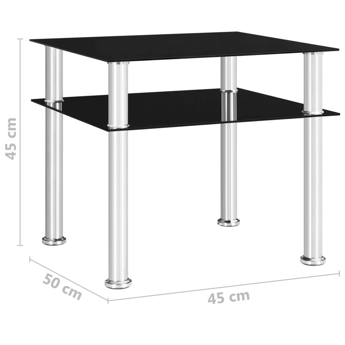 Sidebord 45x50x45 cm herdet glass - sort