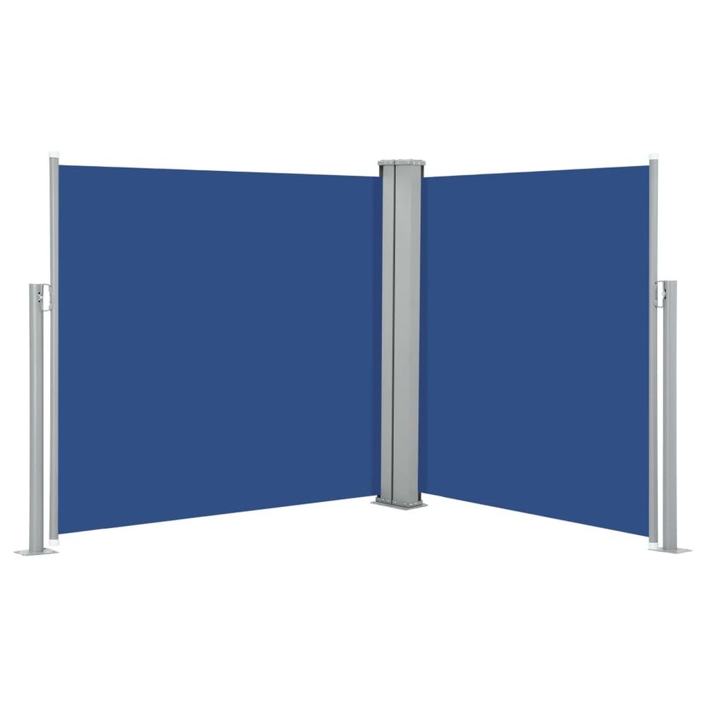 Uttrekkbar sidemarkise 100x600 cm - blå