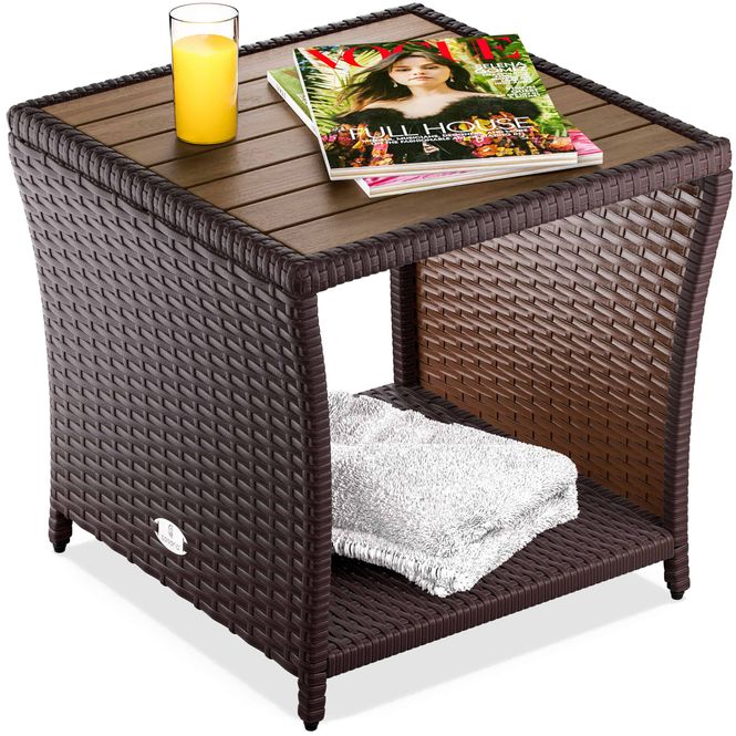 Hovedbilde Sidebord i polyrotting 45x45x40 cm - brun