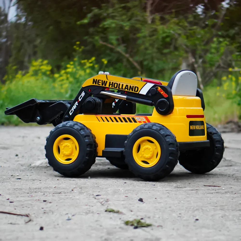NEW Holland 12V 300W Elektrisk Hjullaster for Barn – Gul