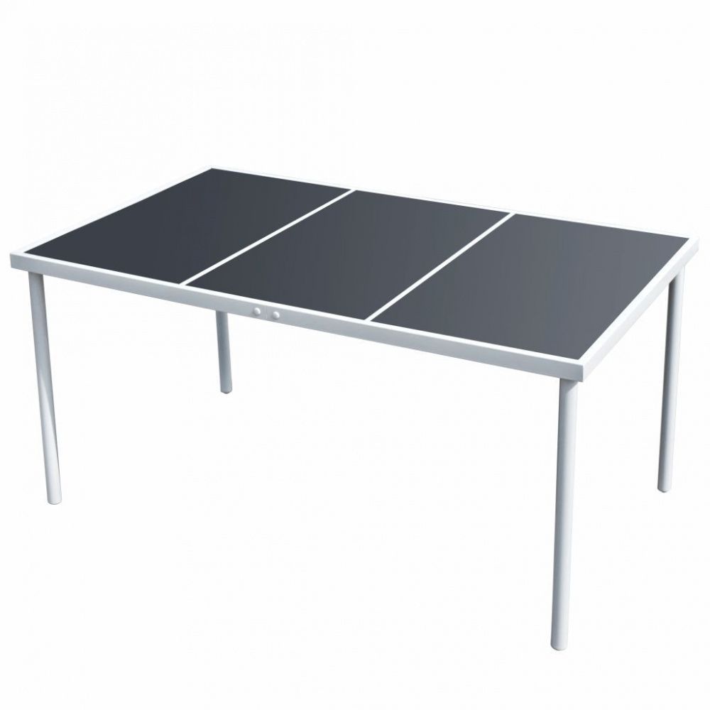 Utendørs spisebord 150x90x74 cm - sort